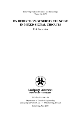 On Reduction of Substrate Noise in Mixed-Signal Circuits