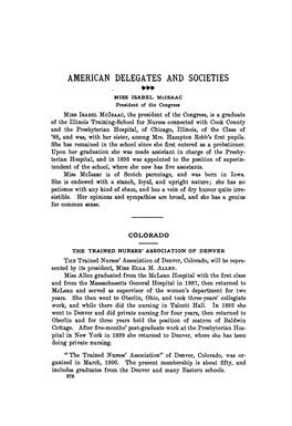 American Delegates and Societies