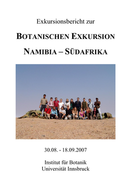 Exkursionsbericht Namibia