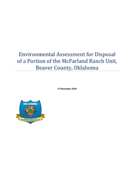 Environmental Assessment for Disposal of a Portion of the Mcfarland Ranch Unit, Beaver County, Oklahoma