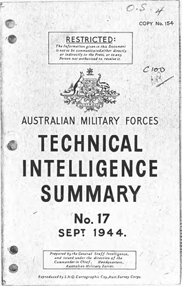 Technical Intelligence Summary 17 (1944)