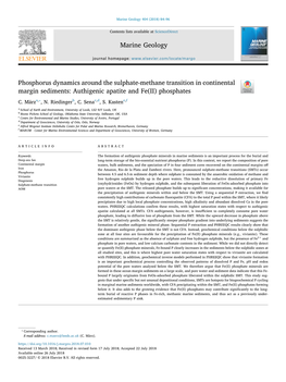 Phosphorus Dynamics Around the Sulphate-Methane Transition in Continental Margin Sediments: Authigenic Apatite and Fe(II) Phosphates T ⁎ C