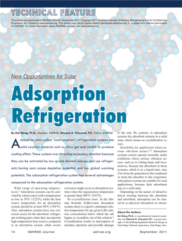 Adsorption Refrigeration