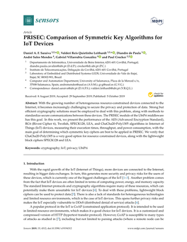 Comparison of Symmetric Key Algorithms for Iot Devices