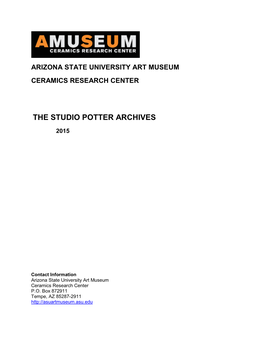 The Studio Potter Archives
