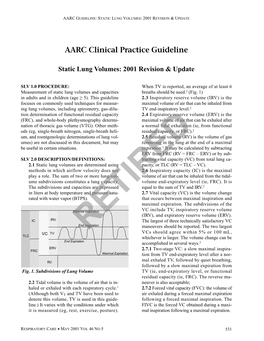 Static Lung Volumes: 2001 Revision & Update