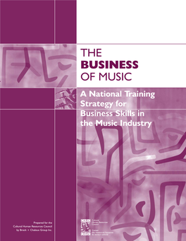 A National Training Strategy for Business Skills in the Music Industry