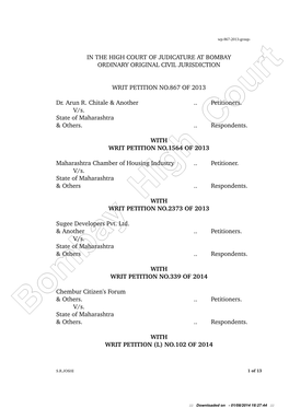 In the High Court of Judicature at Bombay Ordinary Original Civil Jurisdiction