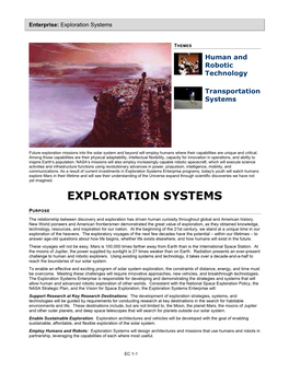 Exploration Systems