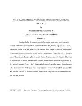 Using Bayesian Model Averaging to Improve Hurricane Track