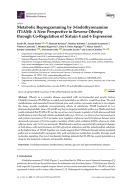 Metabolic Reprogramming by 3-Iodothyronamine (T1AM): a New Perspective to Reverse Obesity Through Co-Regulation of Sirtuin 4 and 6 Expression