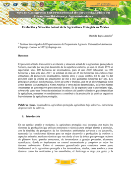 Evolución Y Situación Actual De La Agricultura Protegida En México