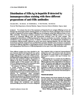 Distribution of Hbcag in Hepatitis B Detected by Immunoperoxidase Staining with Three Different Preparations of Anti-Hbc Antibodies