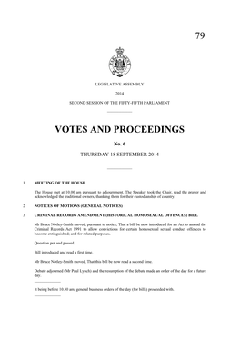 79 Votes and Proceedings
