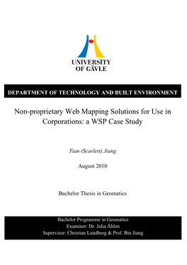 Non-Proprietary Web Mapping Solutions for Use in Corporations: a WSP Case Study