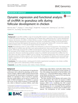 Dynamic Expression and Functional Analysis of Circrna in Granulosa