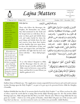 Lajna Matters Nasiratul Ahmadiyya USA