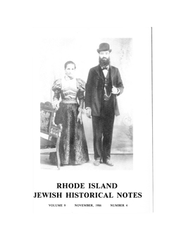 Rhode Island Jewish Historical Notes