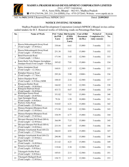 MADHYA PRADESH ROAD DEVELOPMENT CORPORATION LIMITED (Govt