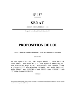 Sénat Proposition De