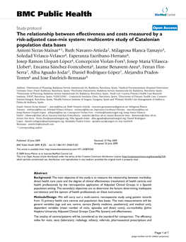 The Relationship Between Effectiveness and Costs Measured