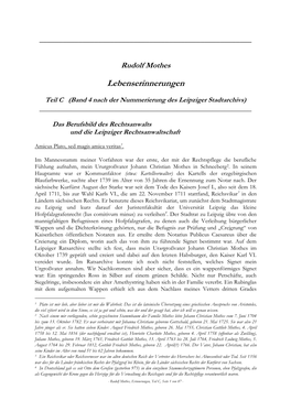 Teil C (Band 4 Nach Der Nummerierung Des Leipziger Stadtarchivs) ______