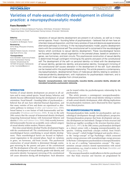 Varieties of Male-Sexual-Identity Development in Clinical Practice: a Neuropsychoanalytic Model