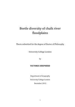 Effects of Management on Beetle Diversity of Chalk-River Floodplains