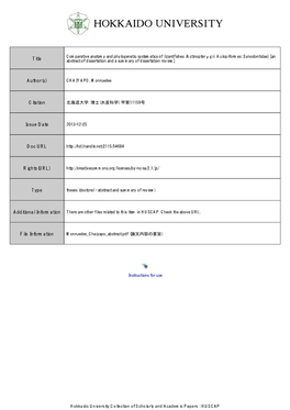 Comparative Anatomy and Phylogenetic Systematics Of