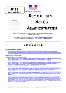 N°28 Recueil Des Administratifs