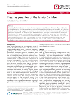 Fleas As Parasites of the Family Canidae Gerhard Dobler1* and Martin Pfeffer2