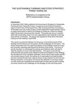 SFFS Implementation Group Final Report