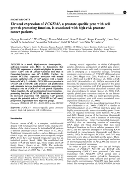 Elevated Expression of PCGEM1, a Prostate-Specific Gene with Cell