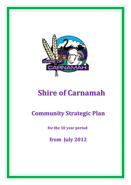 Shire of Carnamah Community Strategic Plan 2012-2022