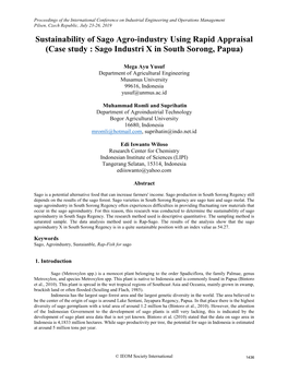 ID 430 Sustainability of Sago Agro-Industry Using Rapid Appraisal