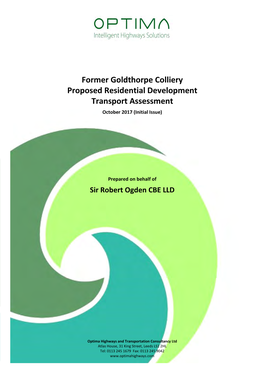 Former Goldthorpe Colliery Proposed Residential Development Transport Assessment October 2017 (Initial Issue)