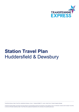 Station Travel Plan Huddersfield & Dewsbury