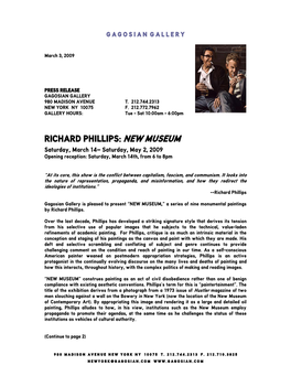 Richard Phillips: New Museum