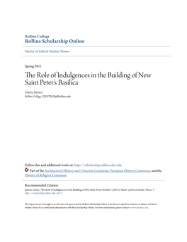 The Role of Indulgences in the Building of New Saint Peter's Basilica