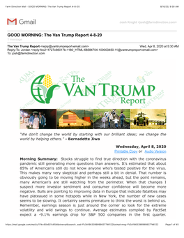 The Van Trump Report 4-8-20 8/10/20, 9:30 AM
