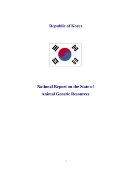 Republic of Korea National Report on the State of Animal Genetic Resources