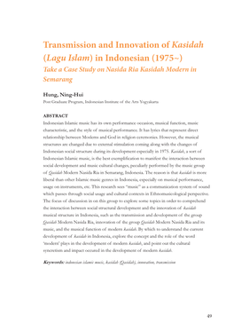 Hung, Ning-Hui Post Graduate Program, Indonesian Institute of the Arts Yogyakarta