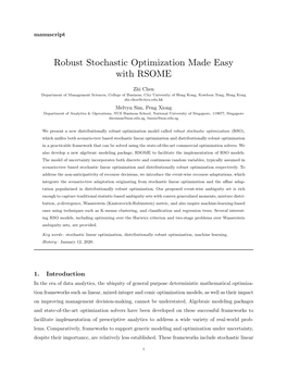 Robust Stochastic Optimization Made Easy with RSOME