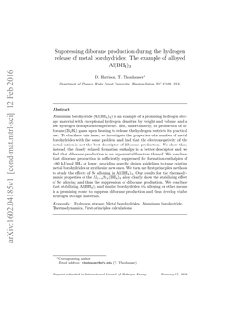 Suppressing Diborane Production During the Hydrogen Release of Metal Borohydrides: the Example of Alloyed Al(BH4)3