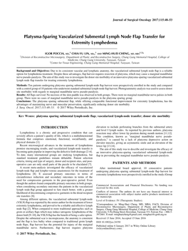 Platysma-Sparing Vascularized Submental Lymph Node Flap Transfer for Extremity Lymphedema