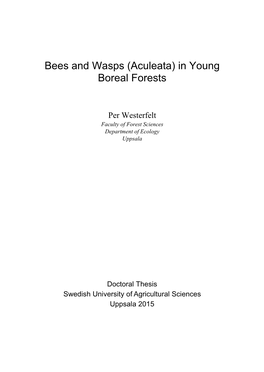 Bees and Wasps (Aculeata) in Young Boreal Forests