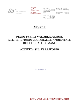 Piano Di Valorizzazione E Brochure