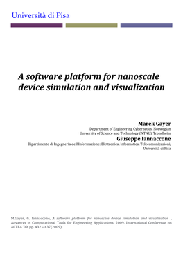 A Software Platform for Nanoscale Device Simulation and Visualization