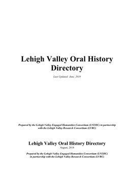 Lehigh Valley Oral History Directory