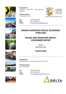 Musina-Makhado Special Economic Zone (Sez) Roads